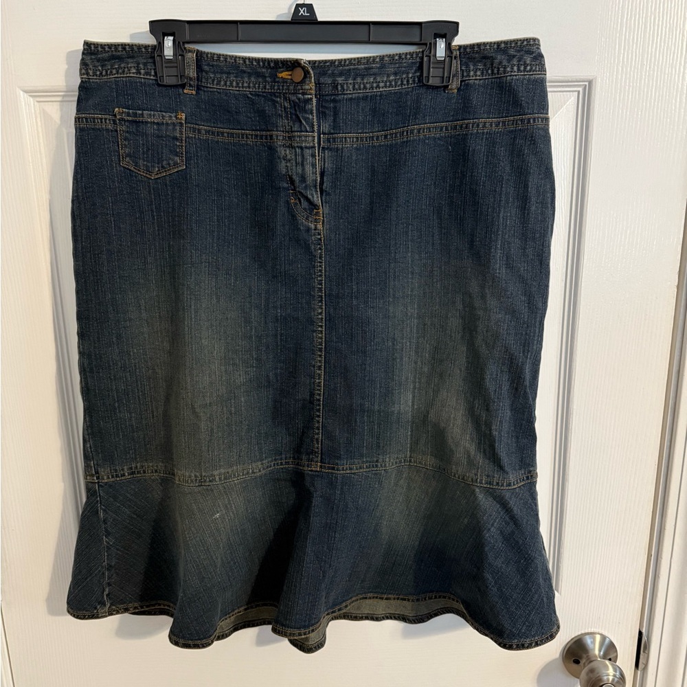 Style & Co. Dark Blue A-Line Denim Skirt